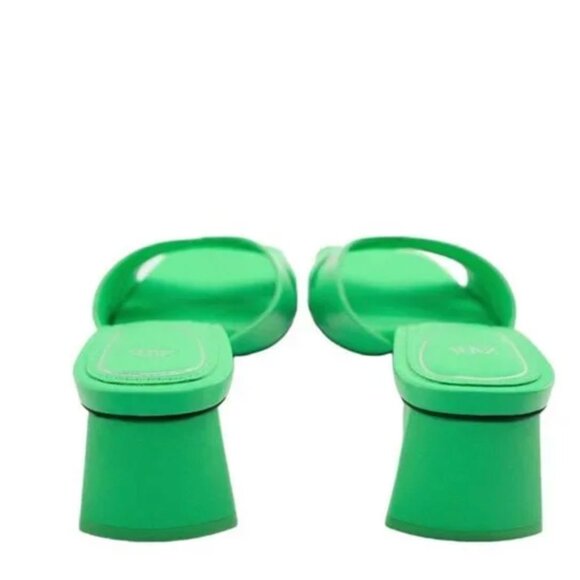 NWT ZARA MIDDLE HEEL WIDE SANDALS GREEN SIZE 8 | 3328/910/030 EU 38 US 7.5 - Picture 4 of 6